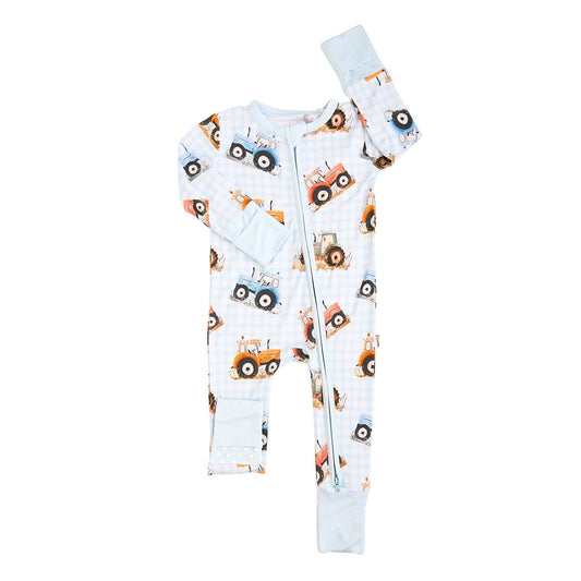 Gigi and Max - Luca ZIP One Piece Tractor Romper PJ
