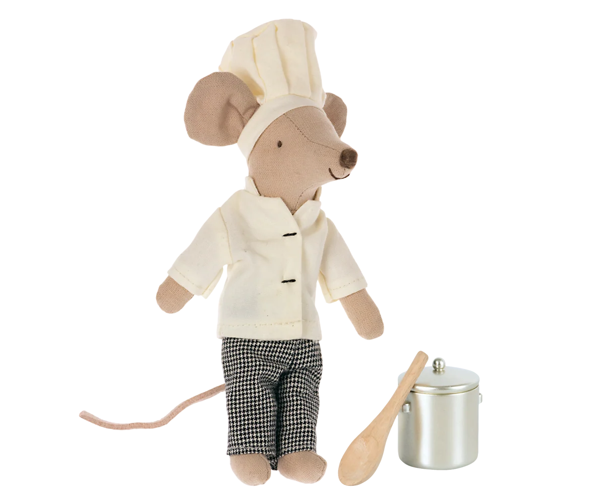 Maileg - Chef mouse w. soup pot and spoon, Big brother