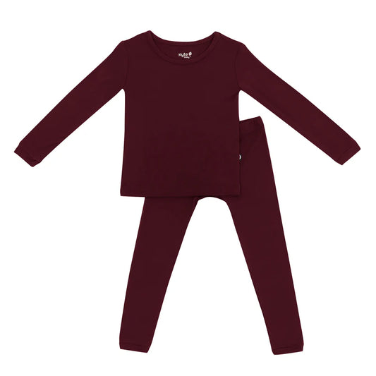 Kyte Baby - Burgundy Long Sleeve Two-Piece PJ Set