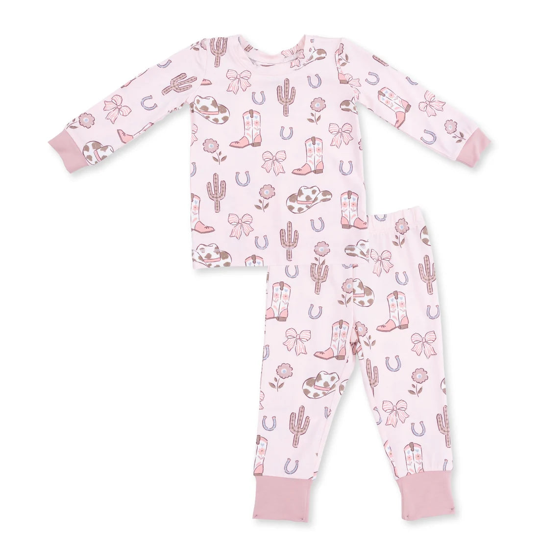 Angel Dear - Cowgirl Boots and Bows L/S Loungewear Set