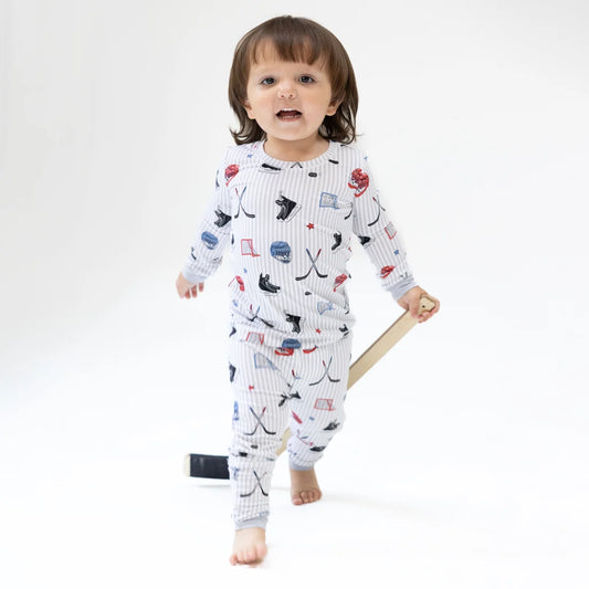 Angel Dear - Hockey Stripe L/S Loungewear Set