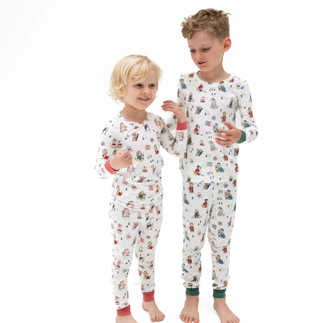 Angel Dear - Winter Sports Dogs Pink L/S Loungewear Set