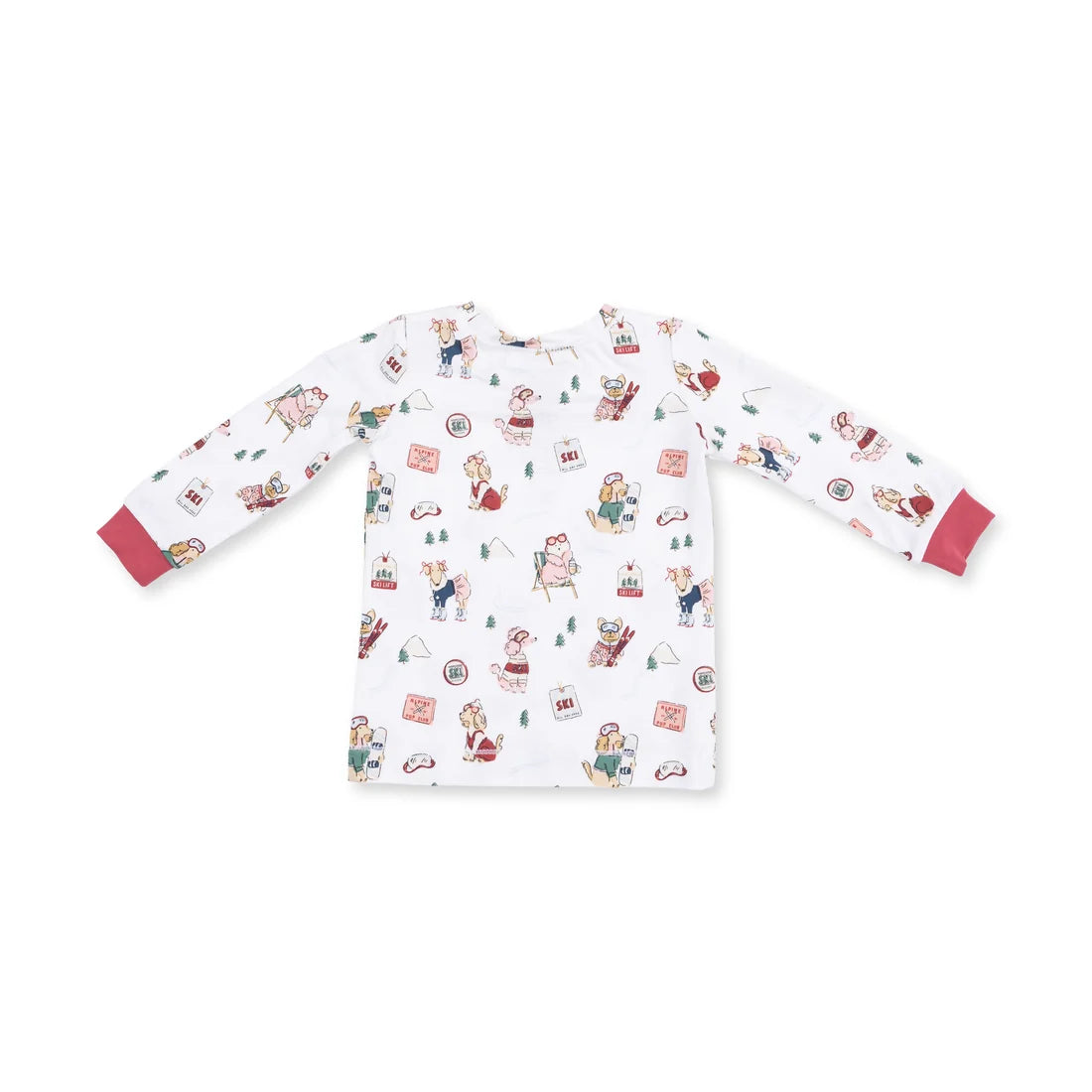 Angel Dear - Winter Sports Dogs Pink L/S Loungewear Set