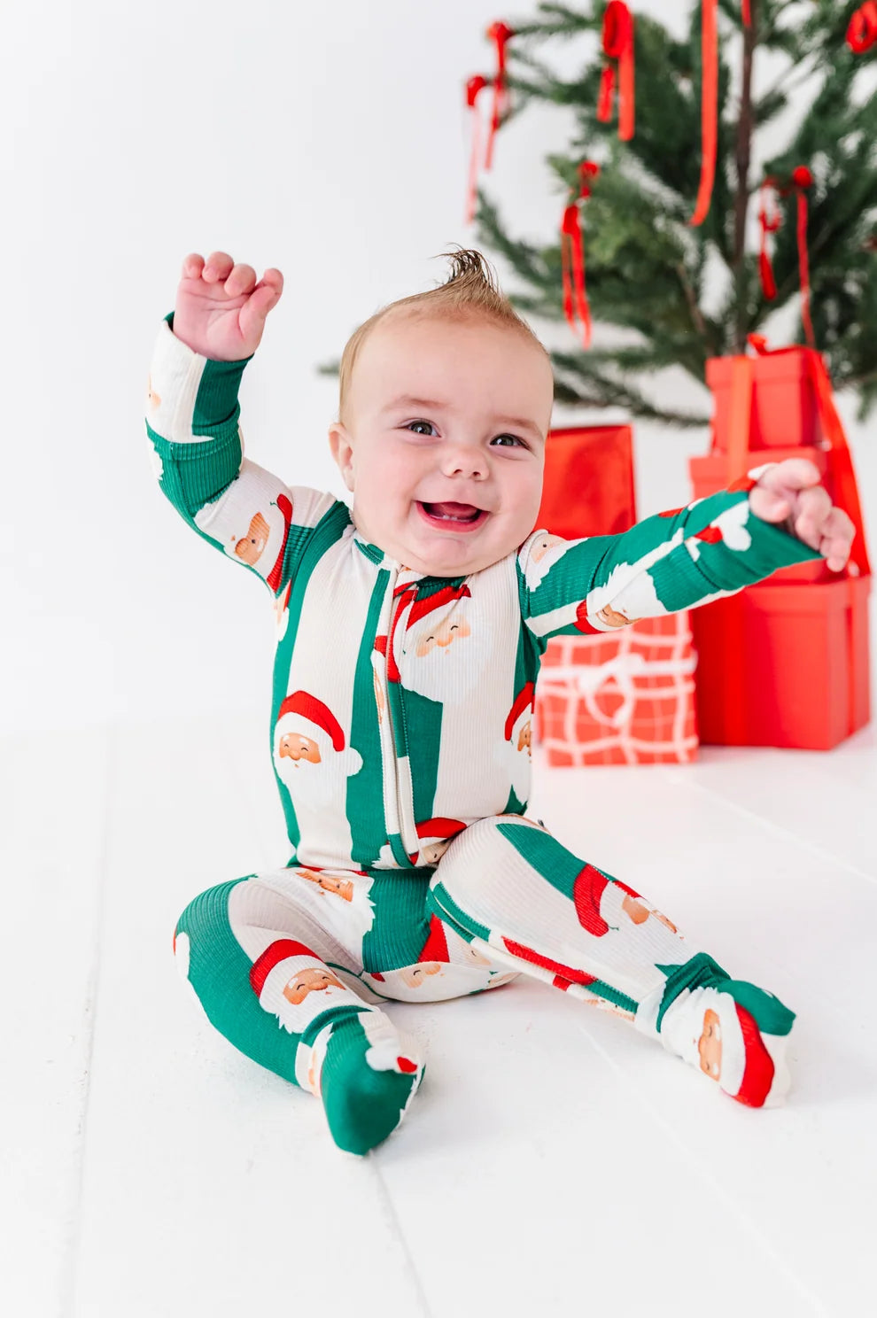 Birdie Bean - St. Nick Stripes Ribbed Convertible Romper