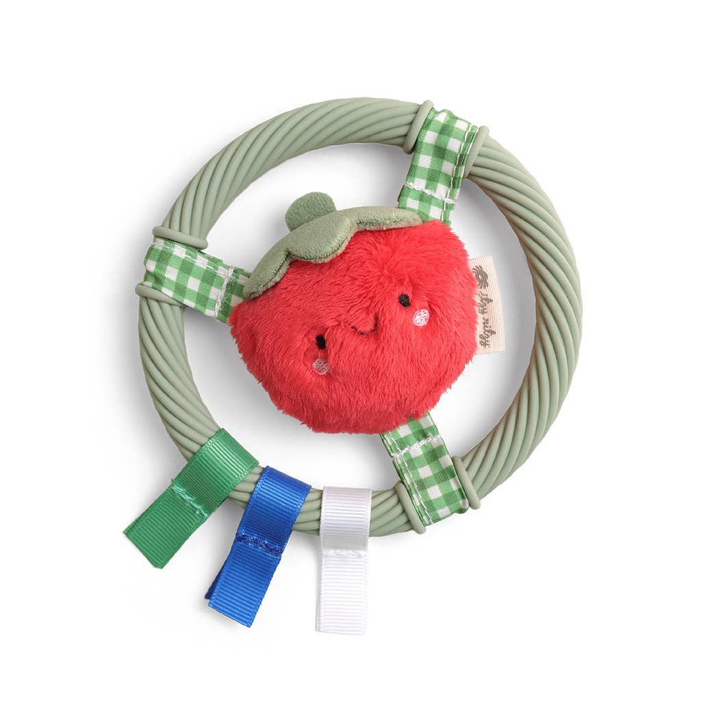 Itzy Ritzy - Itzy Ring Pal™ - Teething Ring with Plush Character: Red Tomato