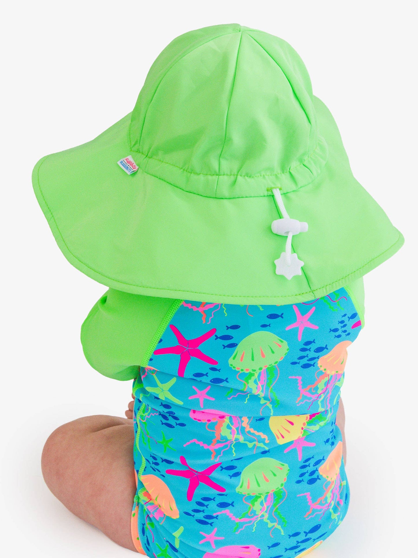 RuffleButts + RuggedButts - Kids Neon Honeydew Sun Protective Hat: Green