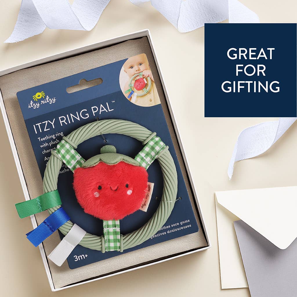 Itzy Ritzy - Itzy Ring Pal™ - Teething Ring with Plush Character: Red Tomato