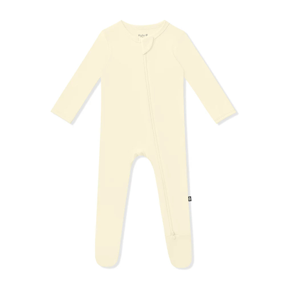 Kyte Baby - Ribbed Zippered Footie in Chamomile