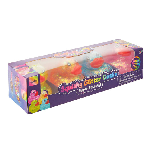 Toy Mania - Sensory Toy Box Squishy Glitter Ducks Stress Relief Fidget Toy (4-pack) (limit 3)