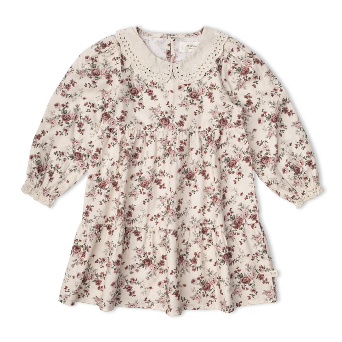 Makemake Organics - Organic Collar Tiered Dress - Wildrose