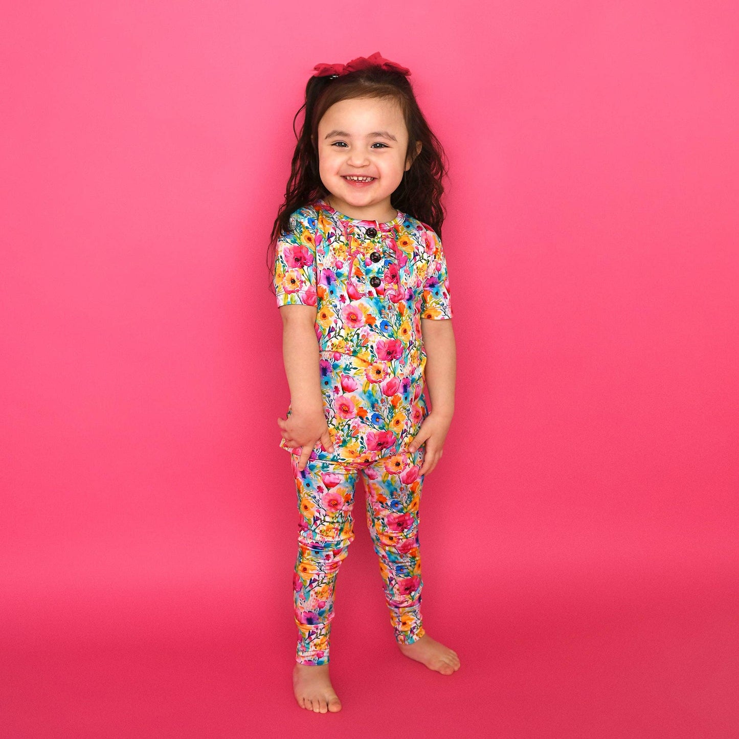Gigi and Max - Ariana Ruffle Two Piece Bamboo Floral Lounge Set