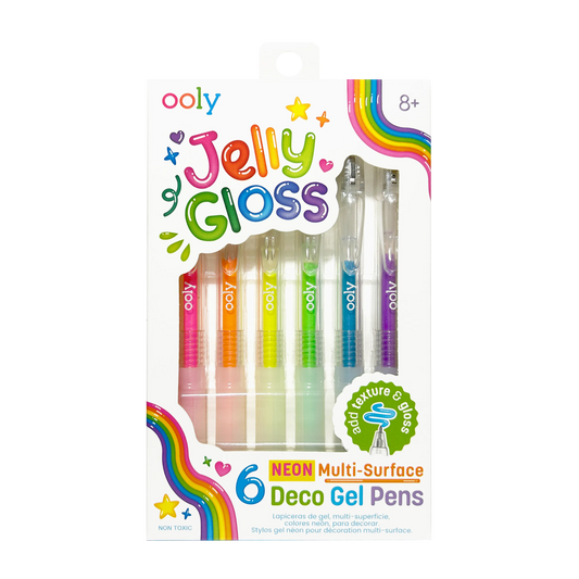 OOLY - Jelly Gloss: Neon Multi-Surface Deco. Gel Pens (Set of 6)