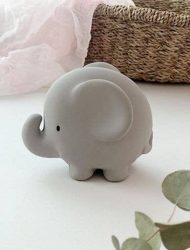 Tikiri Toys LLC - Elephant Natural Organic Rubber Teether, Rattle & Bath Toy