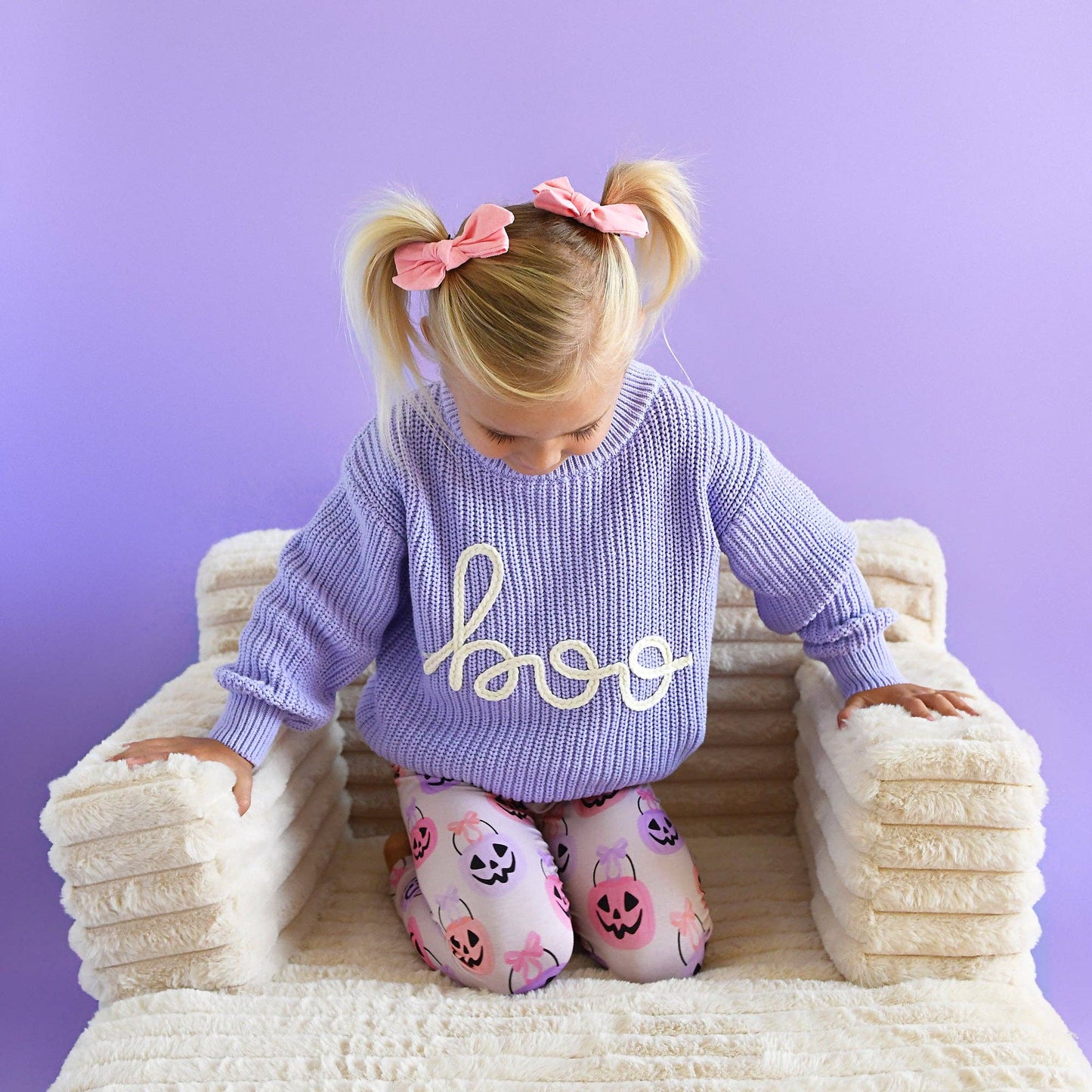 Gigi and Max - BOO Purple Knit Sweater - Halloween