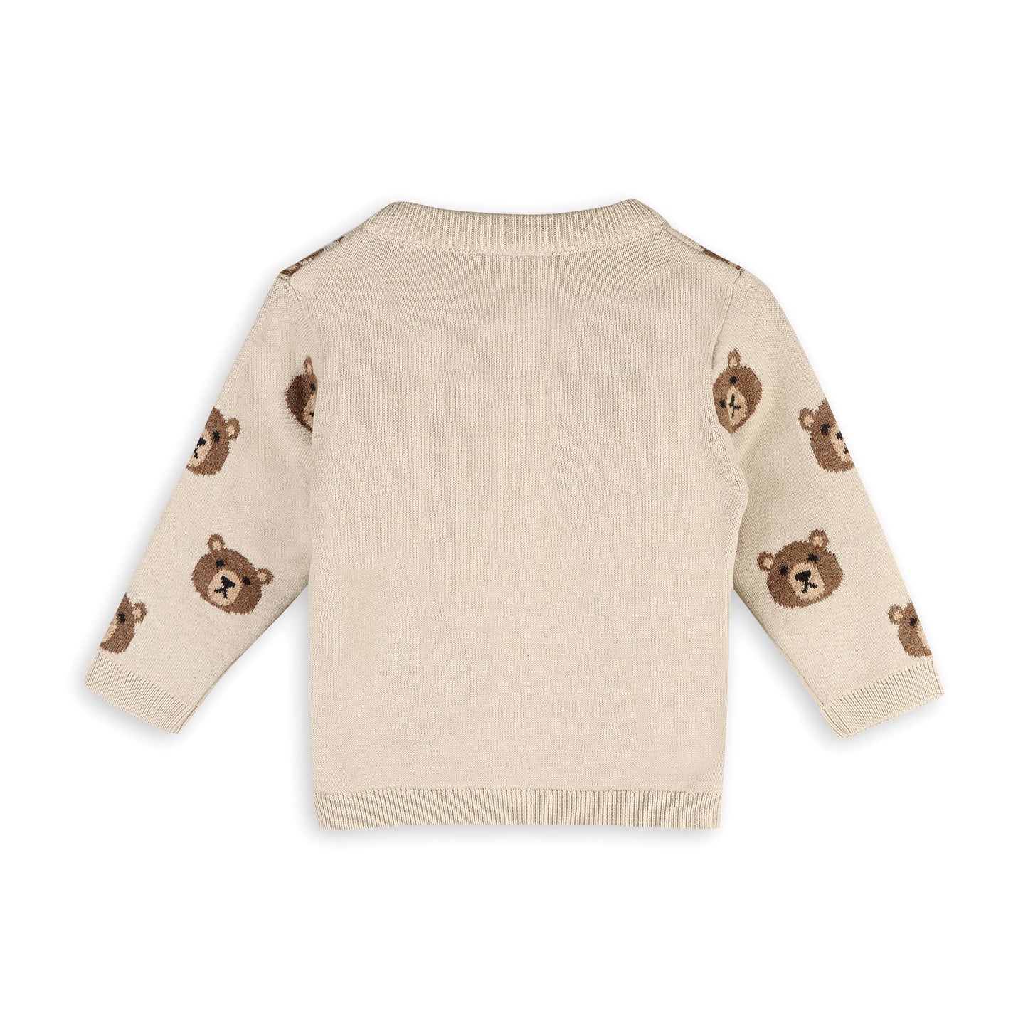 Viverano Organics - Brown Bear Jacquard Baby Cardigan Sweater (Organic Cotton)
