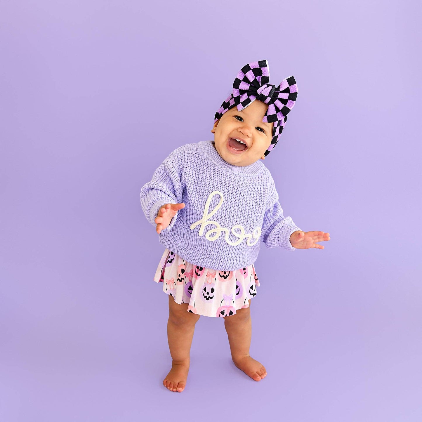Gigi and Max - BOO Purple Knit Sweater - Halloween