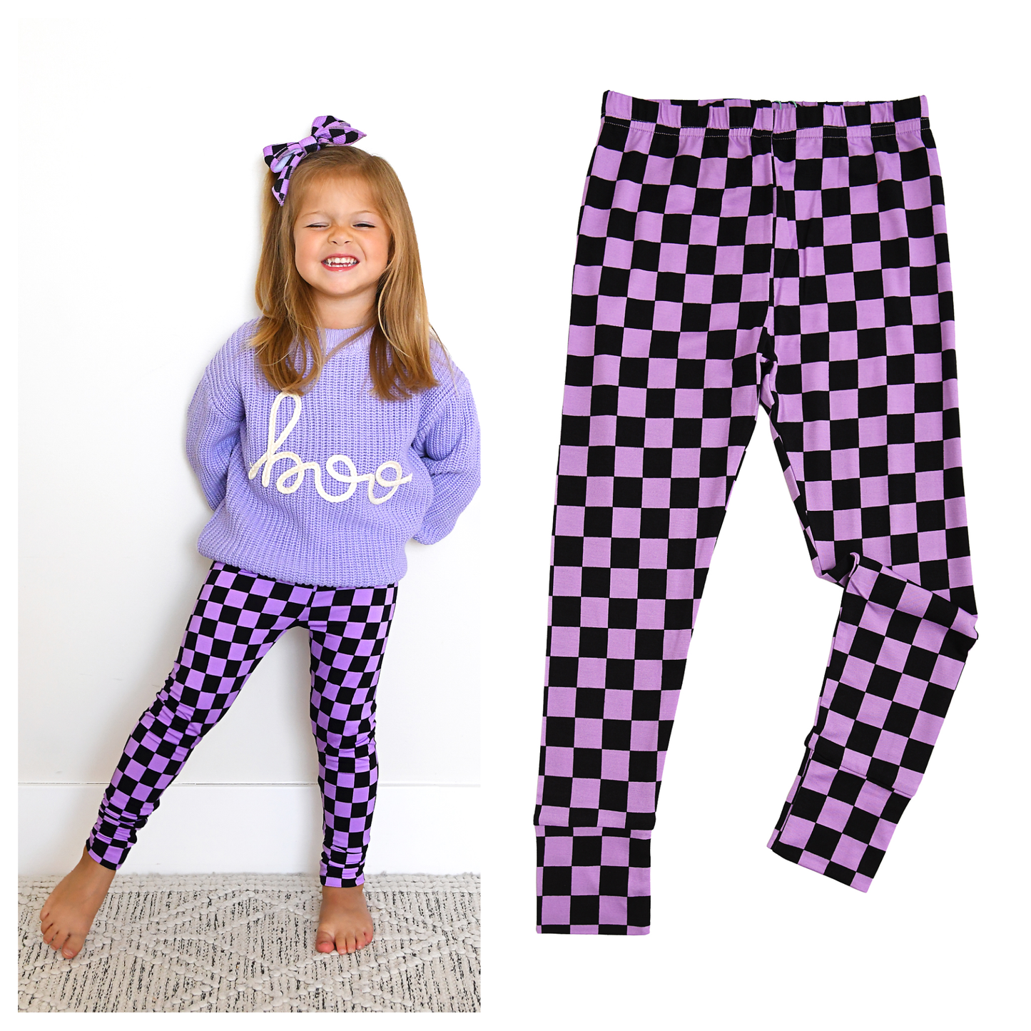 Gigi and Max - Hadley LEGGINGS Bamboo Checks Toddler Clothing