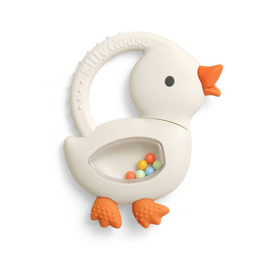 Itzy Ritzy - Bitzy Shake™ - Silicone Teether with Rattle: Goose