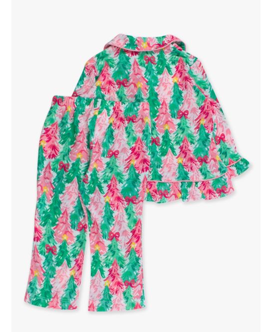 RuffleButts + RuggedButts - Ruffle Flare Pajama Set - Pink Jolly Grove