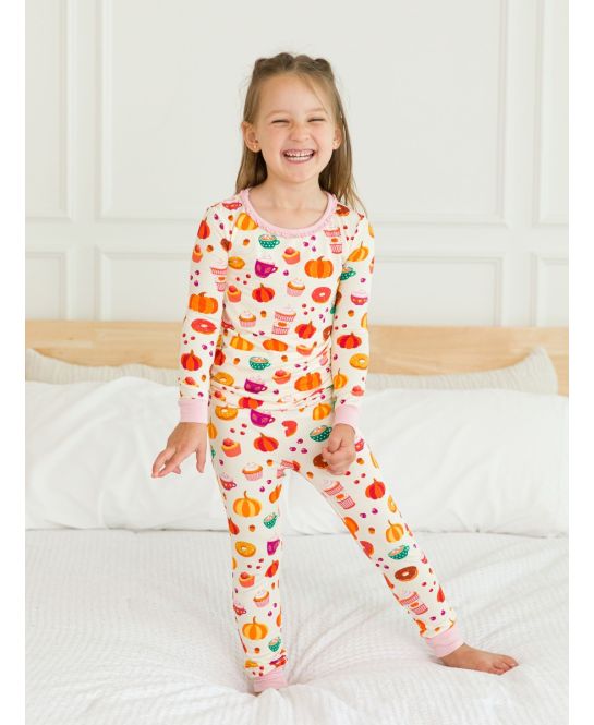 RuffleButts + RuggedButts - Ruffle Long Sleeve Pajama Set - Fall Treats