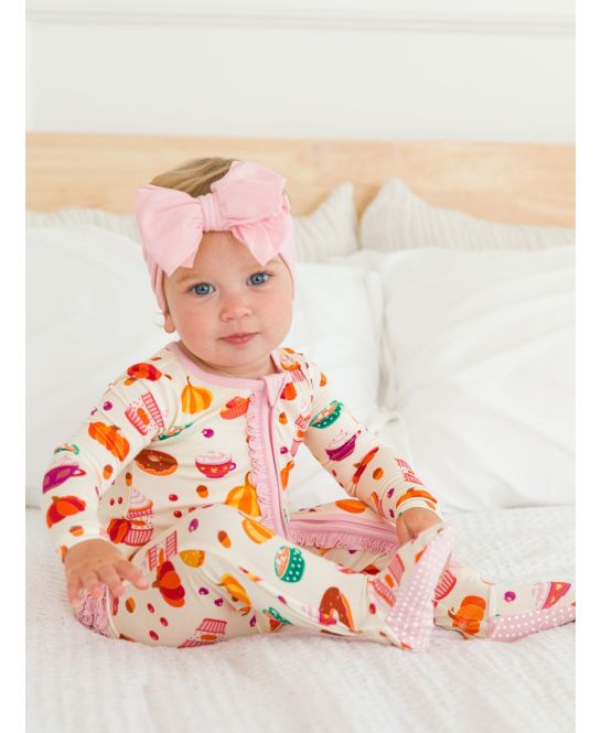 RuffleButts + RuggedButts - Ruffle One Piece Footie Pajama - Fall Treats