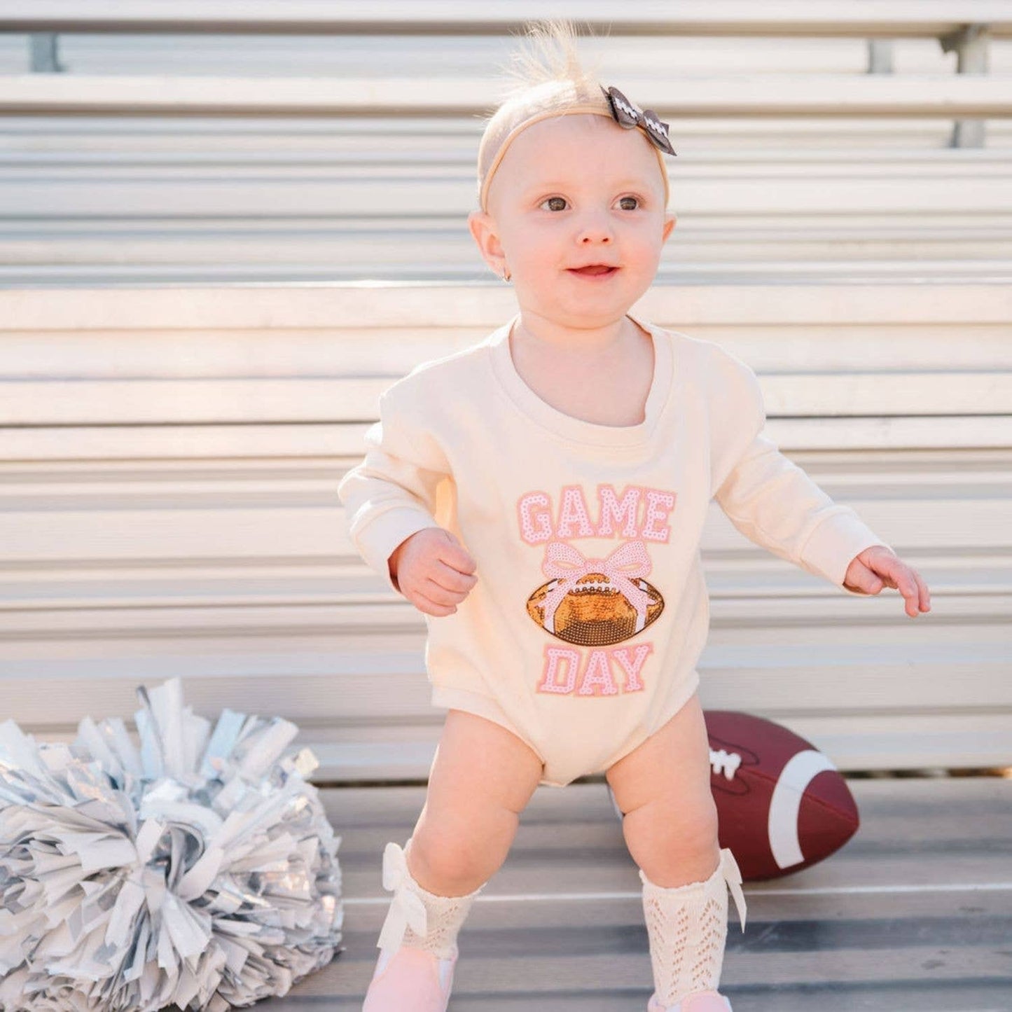 Sweet Wink - Game Day Glitter Bow Baby Headband - Hair Accessories