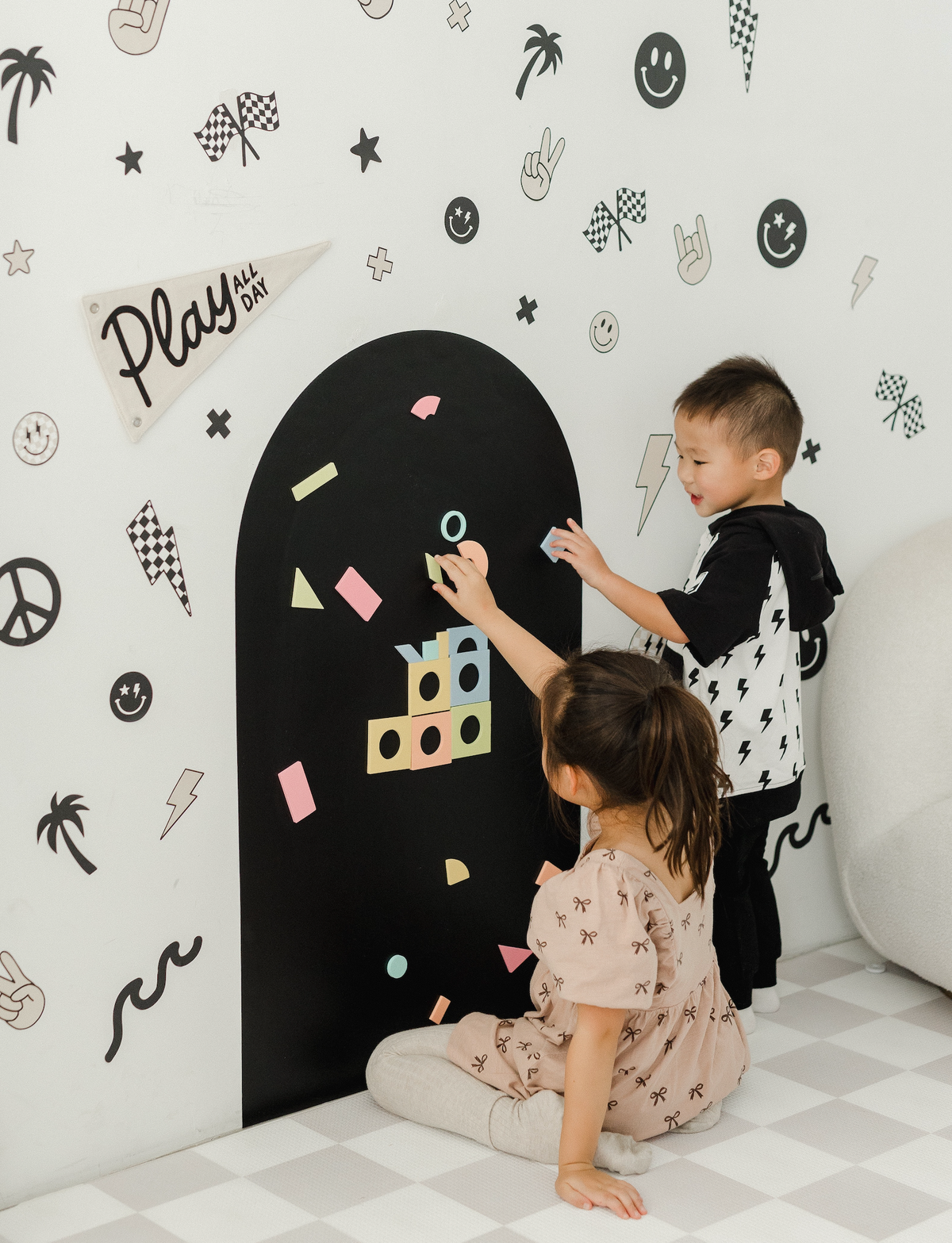 Cherrypick - Magic Playwall - ORIGINAL Arch Magnetic Wall Decal for Kids: Blush