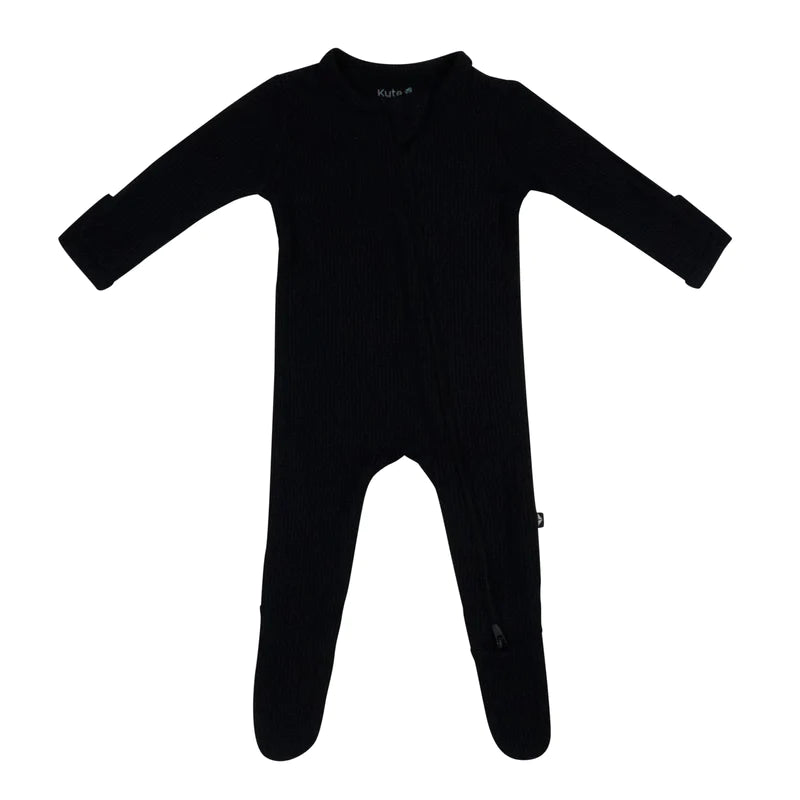 Kyte Baby - Ribbed Zipper Footie in Midnight
