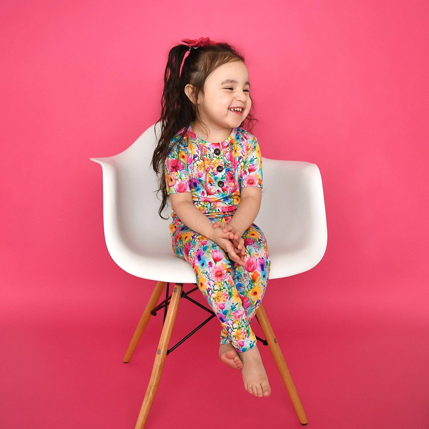 Gigi and Max - Ariana Ruffle Two Piece Bamboo Floral Lounge Set
