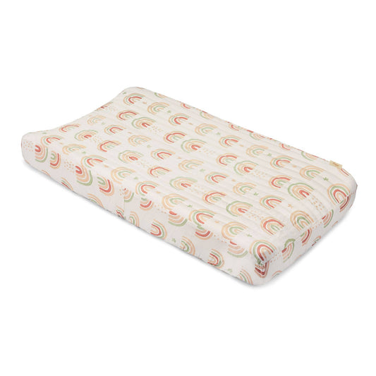 Crane Baby - Parker Quilted Change Pad Cover (Rainbow)