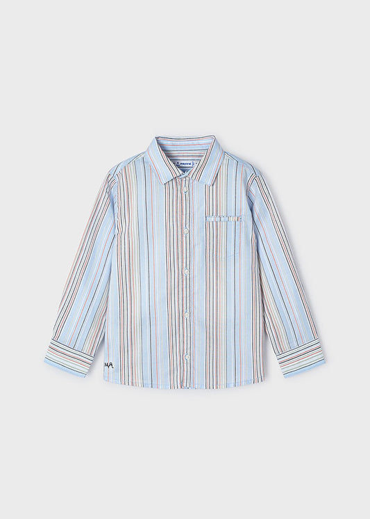 Mayoral - Sky Blue Stripe Oxford Shirt