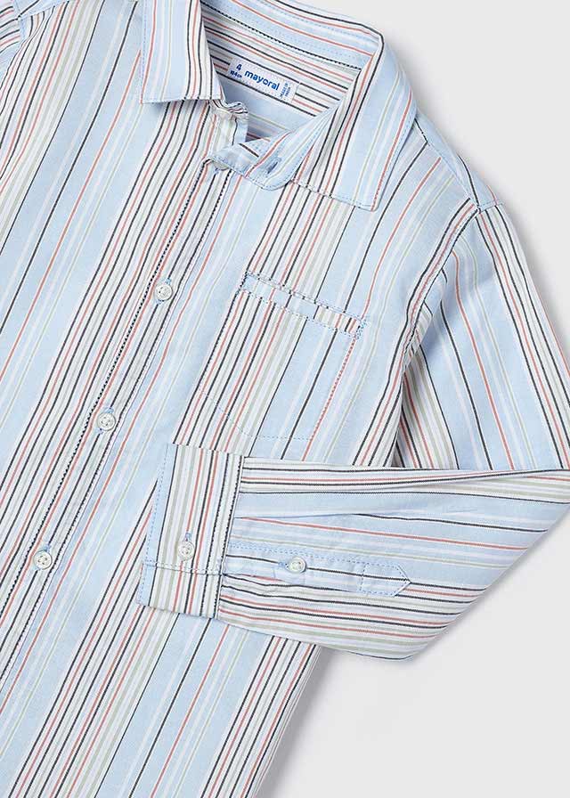 Mayoral - Sky Blue Stripe Oxford Shirt