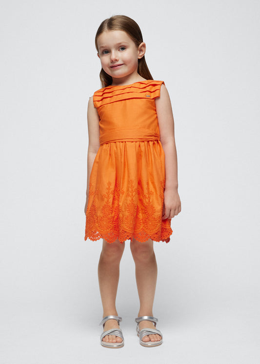 Mayoral - Orange Embroidered Dress