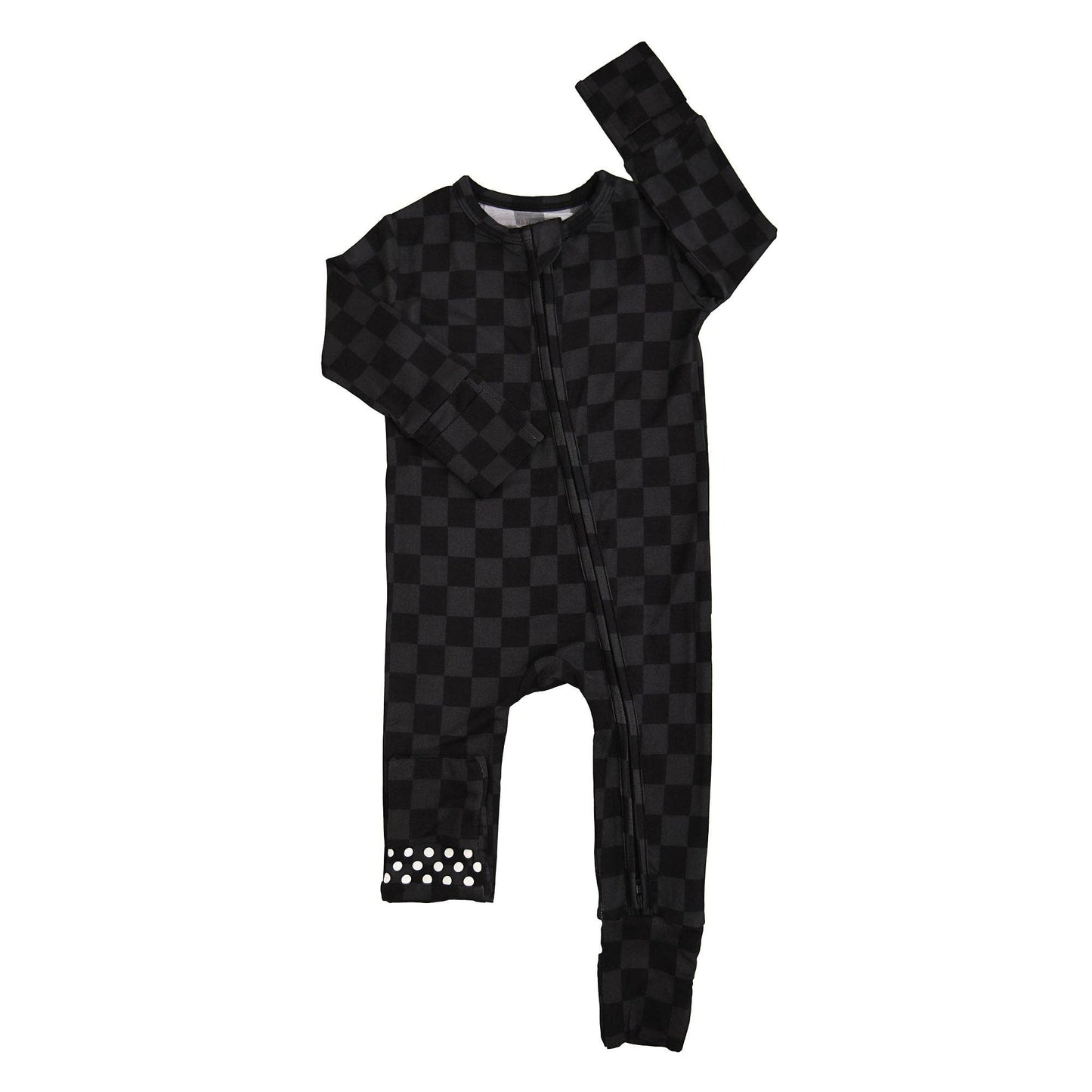 Gigi and Max - Frankie ZIP Checks Bamboo Romper PJ