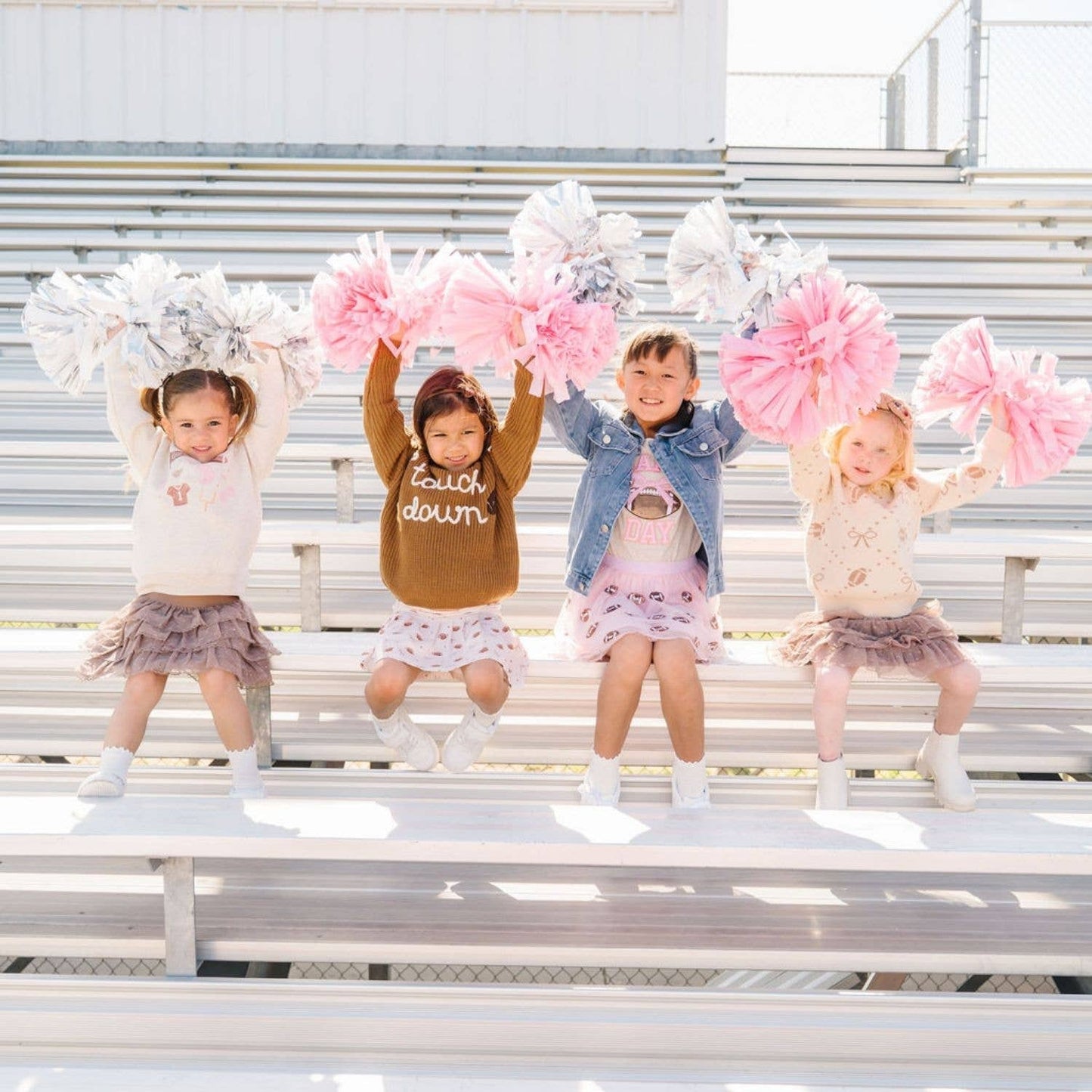 Sweet Wink - Game Day Glitter Bow Clip Set - Football - Kids Hair
