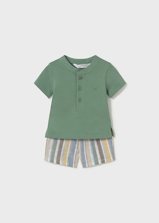 Mayoral - Stripe Shorts & Polo Set