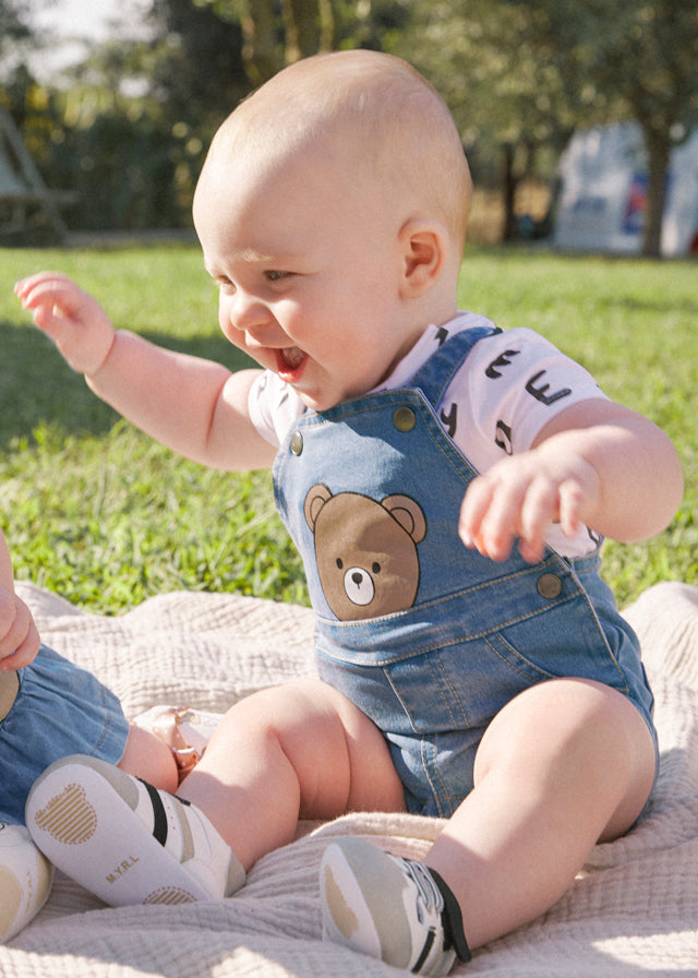 Mayoral - Denim Bear Romper Set