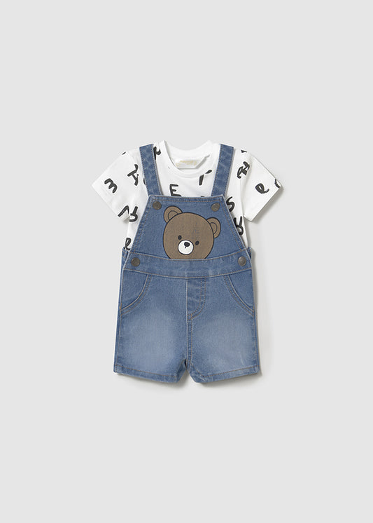 Mayoral - Denim Bear Romper Set