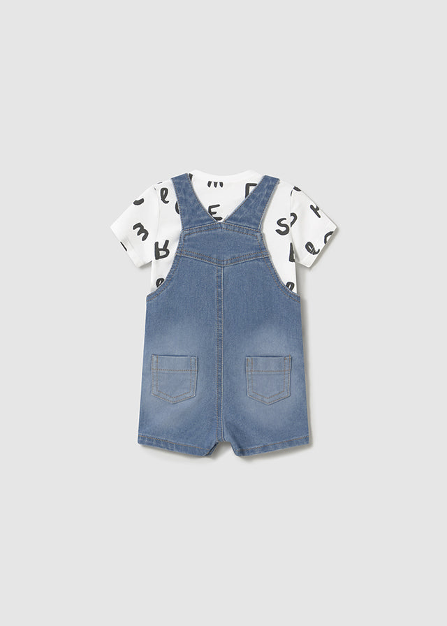 Mayoral - Denim Bear Romper Set