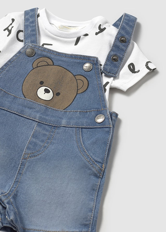 Mayoral - Denim Bear Romper Set