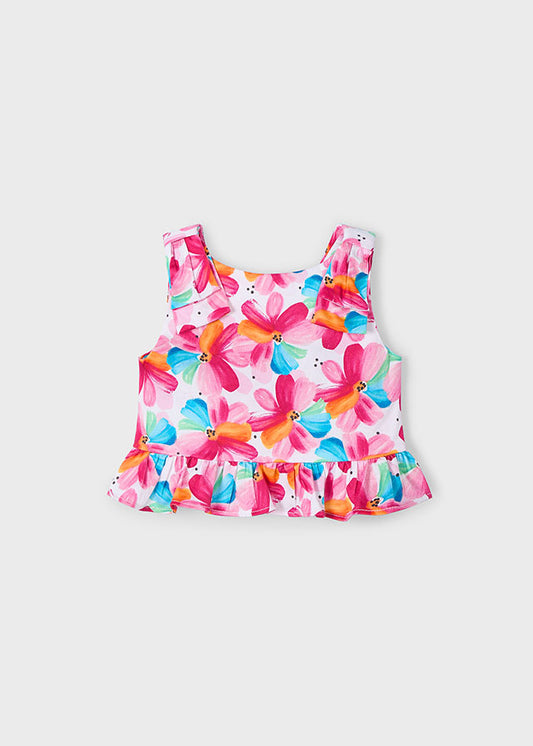 Mayoral - Magenta Peplum Top & Shorts Set