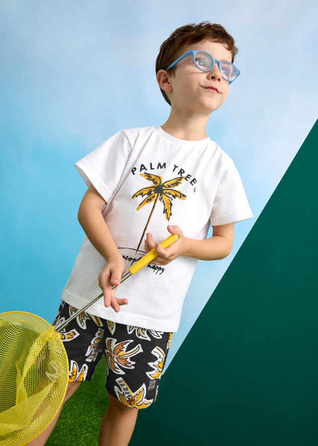 Mayoral - Palms Knit Printed Bermuda Set