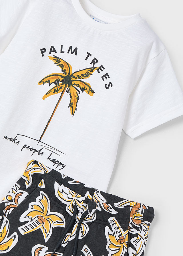 Mayoral - Palms Knit Printed Bermuda Set