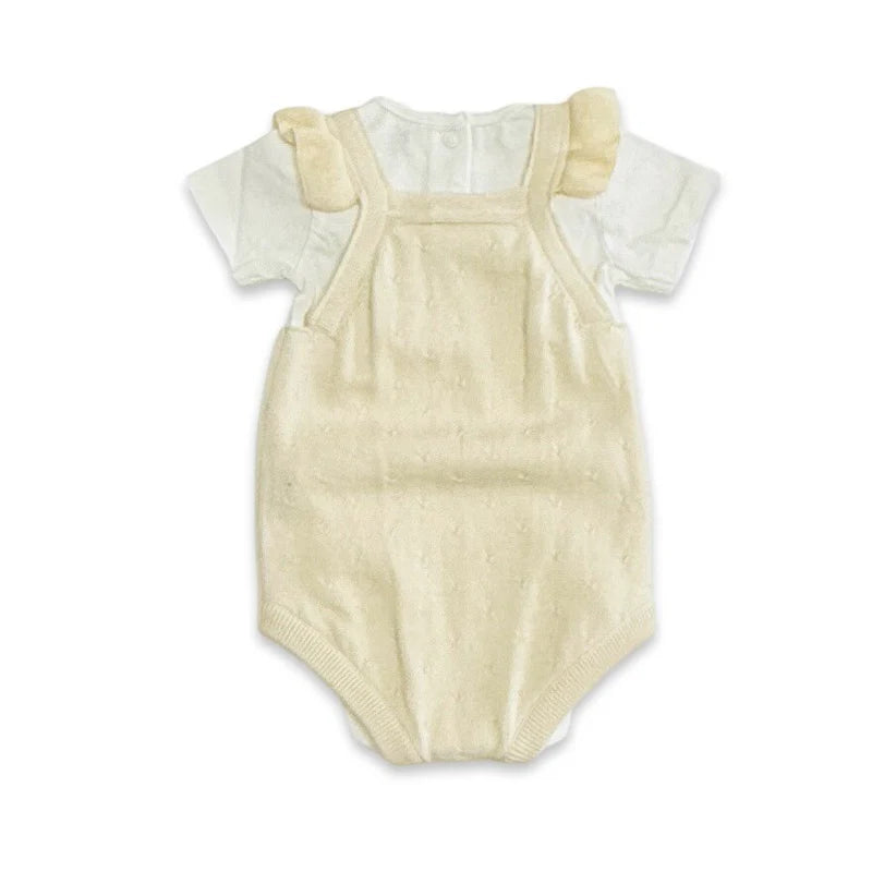 Viverano Organics - Strawberry Embroidered Knit Baby Ruffle Romper Set (Organic Cotton)
