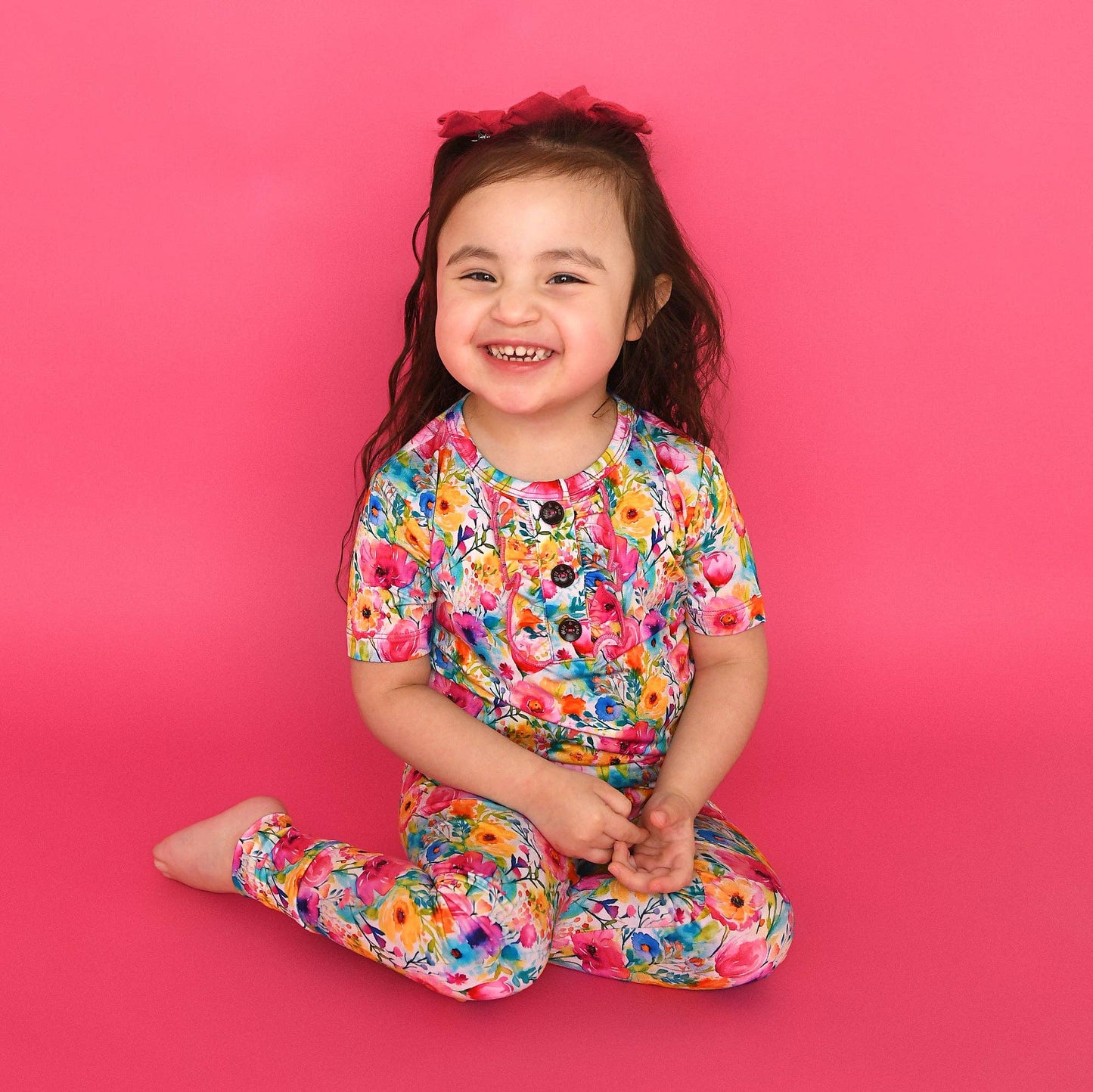 Gigi and Max - Ariana Ruffle Two Piece Bamboo Floral Lounge Set