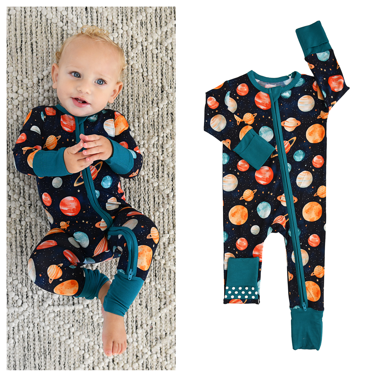Gigi and Max - Harrison ZIP Bamboo PJ Romper