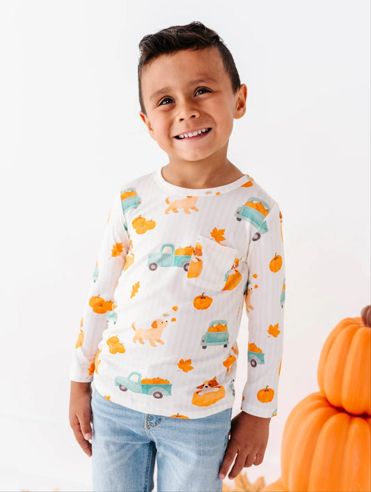 Birdie Bean - Puppy Patch Long Sleeve Henley