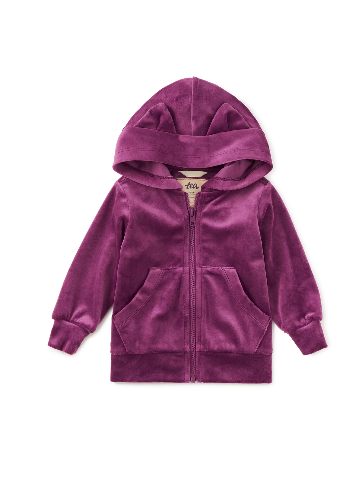 Tea Collection - Cat Ears Velour Hoodie || Cosmic Berry