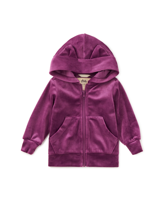 Tea Collection - Cat Ears Velour Hoodie || Cosmic Berry