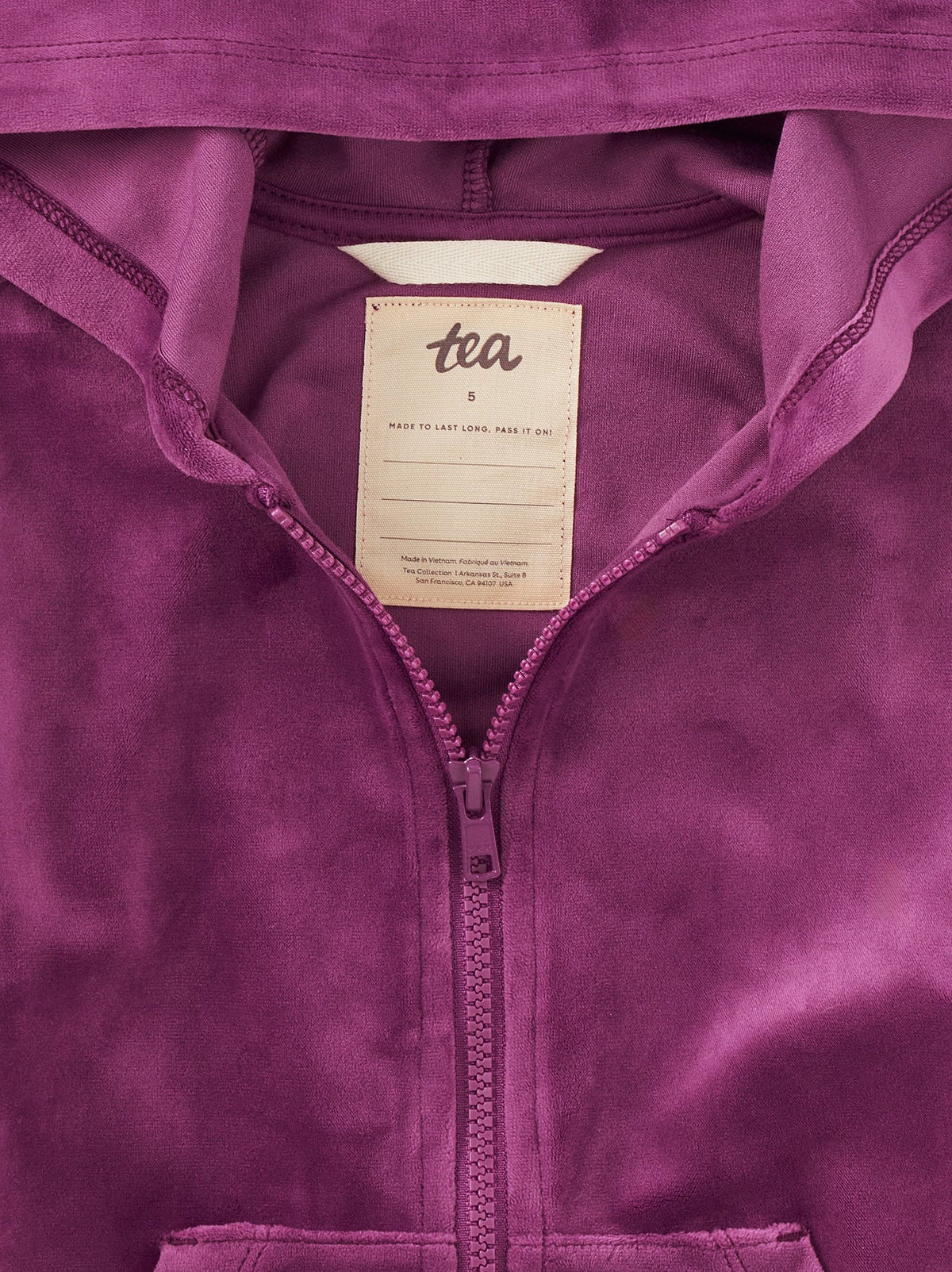 Tea Collection - Cat Ears Velour Hoodie || Cosmic Berry